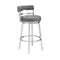 Armen Living - Titana Bar or Counter Stool in Grey Faux Leather and Metal - 840254335073