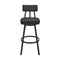 Armen Living - Jinab Swivel Counter or Bar Stool in Faux Leather and Metal - 840254335202