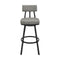 Armen Living - Jinab Swivel Counter or Bar Stool in Faux Leather and Metal - 840254335226