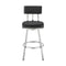 Armen Living - Jinab Swivel Counter or Bar Stool in Faux Leather and Metal - 840254335271