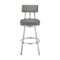 Armen Living - Jinab Swivel Counter or Bar Stool in Faux Leather and Metal - 840254335288