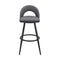Armen Living - Lottech Swivel Counter or Bar Stool in Faux Leather and Metal - 840254335332