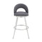 Armen Living - Lottech Swivel Counter or Bar Stool in Faux Leather and Metal - 840254335417
