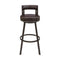 Armen Living - Lynof Swivel Counter or Bar Stool in Faux Leather and Metal - 840254335448