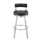 Armen Living - Lynof Swivel Counter or Bar Stool in Faux Leather and Metal - 840254335455