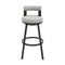 Armen Living - Lynof Swivel Counter or Bar Stool in Faux Leather and Metal - 840254335493