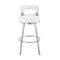 Armen Living - Lynof Swivel Counter or Bar Stool in Faux Leather and Metal - 840254335547