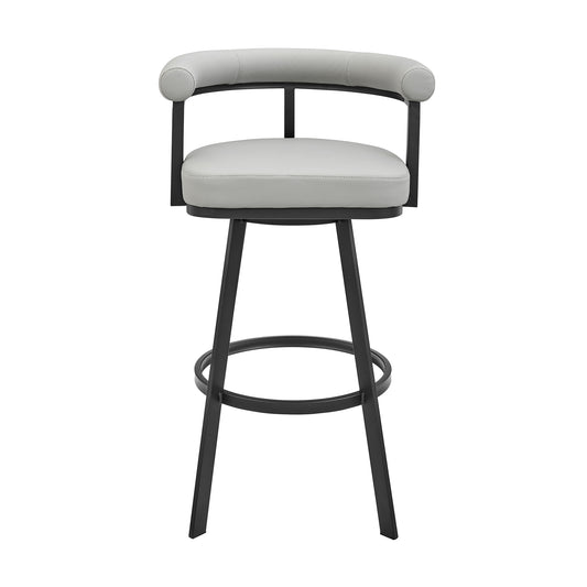 Armen Living - Nolagam Swivel Counter or Bar Stool in Faux Leather and Metal - 840254335585