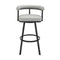 Armen Living - Nolagam Swivel Counter or Bar Stool in Faux Leather and Metal - 840254335585