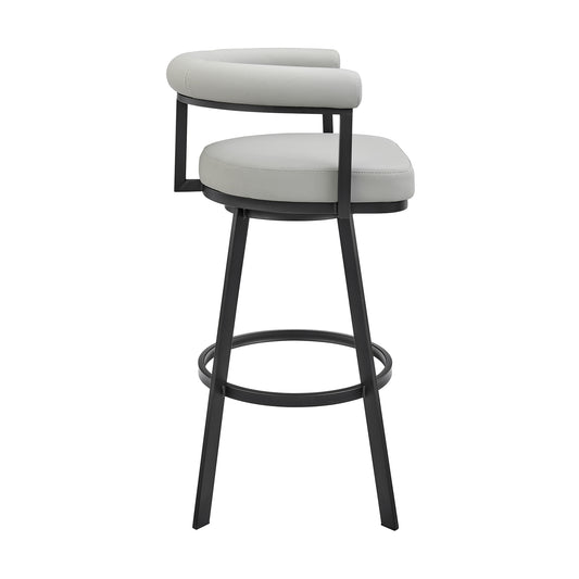 Armen Living - Nolagam Swivel Counter or Bar Stool in Faux Leather and Metal - 840254335585