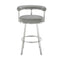 Armen Living - Nolagam Swivel Counter or Bar Stool in Faux Leather and Metal - 840254335615