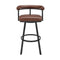 Armen Living - Nolagam Swivel Counter or Bar Stool in Faux Leather and Metal - 840254335639