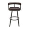 Armen Living - Nolagam Swivel Counter or Bar Stool in Faux Leather and Metal - 840254335653
