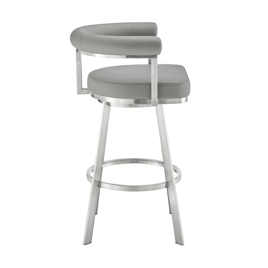 Armen Living - Nolagam Swivel Counter or Bar Stool in Faux Leather and Metal - 840254335677