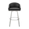 Armen Living - Noran Swivel Bar or Counter Stool in Faux Leather and Metal - 840254335707