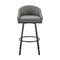 Armen Living - Noran Swivel Bar or Counter Stool in Faux Leather and Metal - 840254335738