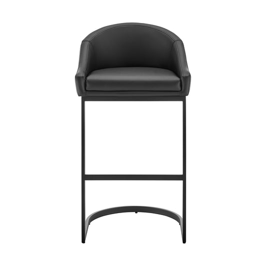 Armen Living - Atherik Bar or Counter Stool in Faux Leather and Metal - 840254335837