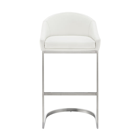 Armen Living - Atherik Bar or Counter Stool in Faux Leather and Metal - 840254335844