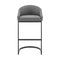 Armen Living - Atherik Bar or Counter Stool in Faux Leather and Metal - 840254335875