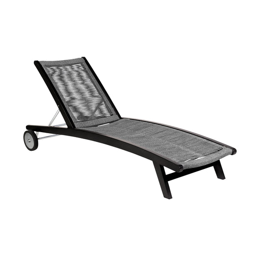 Armen Living - Chateau Outdoor Patio Adjustable Chaise Lounge Chair in Eucalyptus Wood and Rope - 840254336032