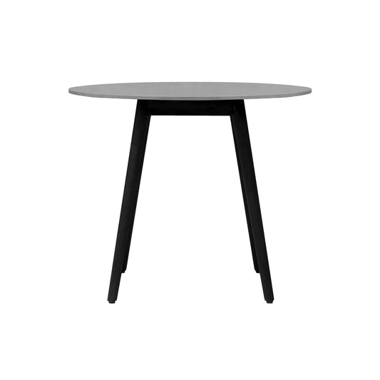 Armen Living - Sydney Outdoor Patio Round 36" Dining Table in Black Eucalyptus and Grey Stone - 840254336162