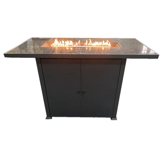AZ Patio Heaters Rectangluar Bar Height Tile Top Fire Pit with Wind Screen | AFP-BAR-SLT