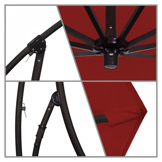 California Umbrella - 9' - Cantilever Umbrella - Aluminum Pole - Jockey Red - Sunbrella - BA908117-5403