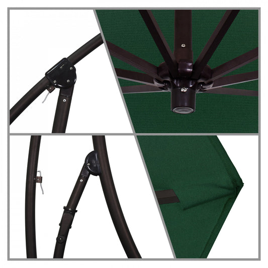 California Umbrella - 9' - Cantilever Umbrella - Aluminum Pole - Forest Green - Sunbrella - BA908117-5446