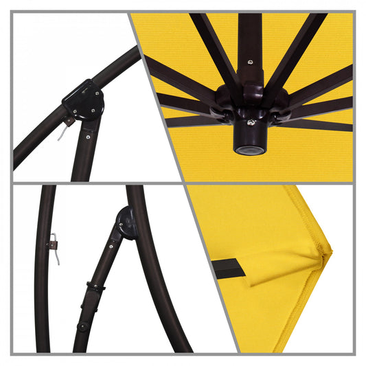 California Umbrella - 9' - Cantilever Umbrella - Aluminum Pole - Sunflower Yellow - Sunbrella - BA908117-5457