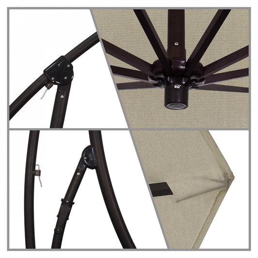 California Umbrella - 9' - Cantilever Umbrella - Aluminum Pole - Taupe - Sunbrella - BA908117-5461