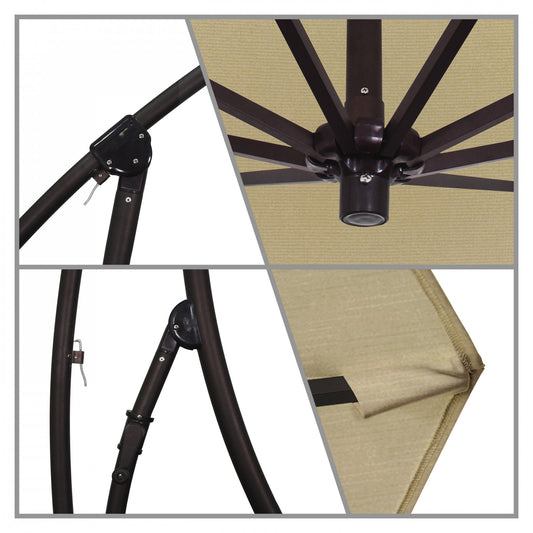 California Umbrella - 9' - Cantilever Umbrella - Aluminum Pole - Heather Beige - Sunbrella - BA908117-5476