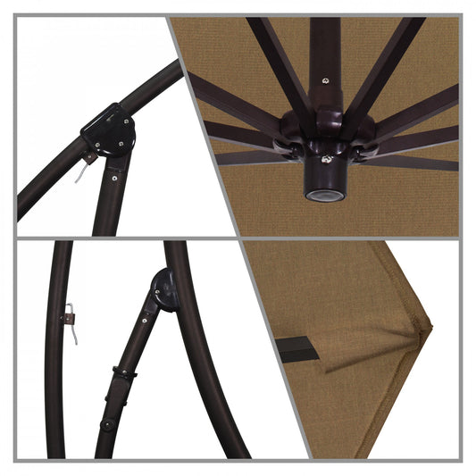 California Umbrella - 9' - Cantilever Umbrella - Aluminum Pole - Teak - Sunbrella - BA908117-5488