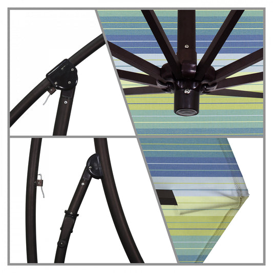 California Umbrella - 9' - Cantilever Umbrella - Aluminum Pole - Seville Seaside - Sunbrella - BA908117-5608