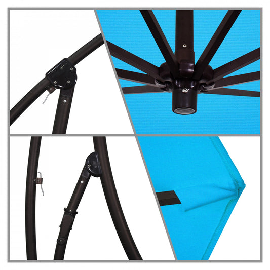 California Umbrella - 9' - Cantilever Umbrella - Aluminum Pole - Canvas Cyan - Sunbrella - BA908117-56105