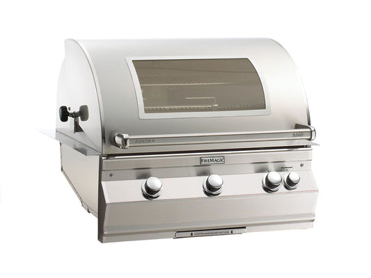 Fire Magic - Aurora A660I 30" Built In Natural Gas Grill With One Infrared Burner Rotisserie And Analog Thermometer | A660I-8LAN-W