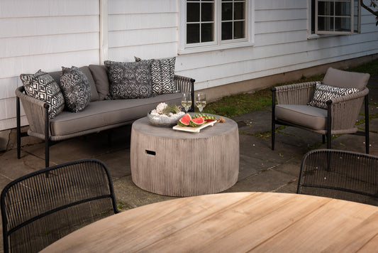 CO9 Design - Bridge 35" Round Drum Coffee Table in Cement | BD36