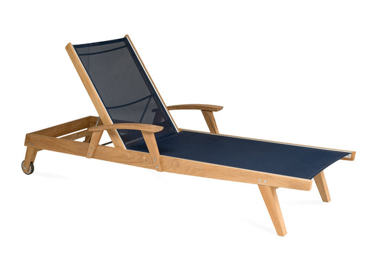 CO9 Design - Bayhead Batyline Sling Chaise Lounge | Grey. Navy and White