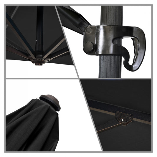 California Umbrella - 8.5' - Cantilever Umbrella - Aluminum Pole - Black - Sunbrella - CALI85858A117-5408
