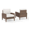 Crosley Furniture - Capella 2Pc Outdoor Wicker Chair Set Creme/Brown - 2 Armchairs
