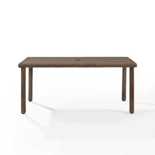 Crosley Furniture - Bradenton Outdoor Wicker Dining Table Weathered Brown