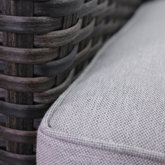 Courtyard Casual - St Lucia Silver Oak 6 Piece Sectional Set with 1 Left and 1 Right Sectional Loveseats, 1 Armless Middle Chair, 1 Club Chair, 1 Corner End Table, and 1 Coffee Table | 5901