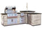 Fire Magic - L-Shaped Island With Refrigerator Cut-Out - Silver Pine - IL660-SPK-116BA * APPLIANCES SOLD SEPARATELY *