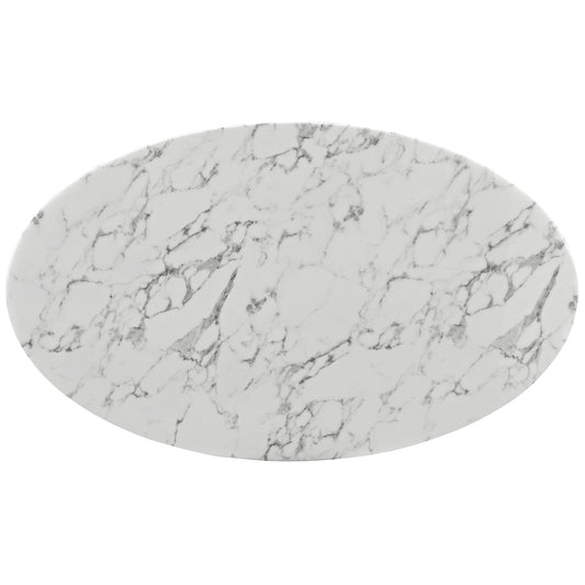 Modway - Lippa 60" Oval Artificial Marble Dining Table - EEI-1135