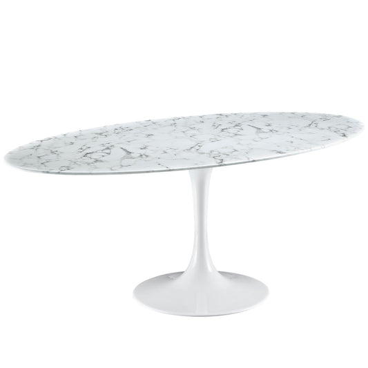 Modway - Lippa 78" Oval Artificial Marble Dining Table - EEI-1659