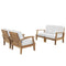 Modway - Marina 4 Piece Outdoor Patio Teak Set - EEI-1818