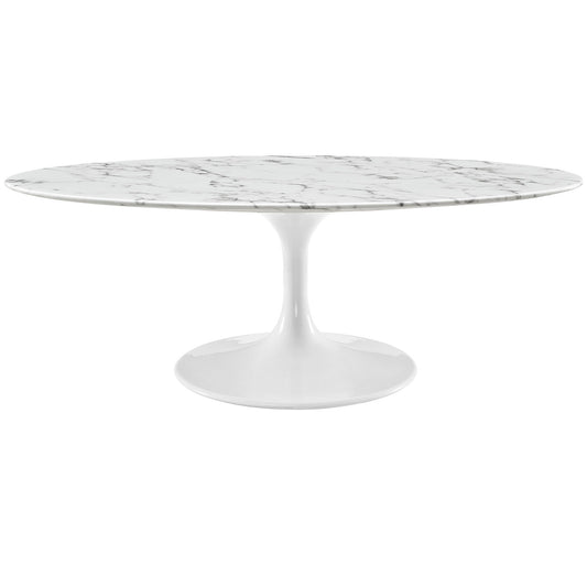 Modway - Lippa 48" Oval-Shaped Artificial Marble Coffee Table - EEI-2022