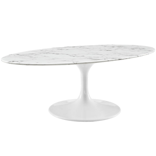 Modway - Lippa 48" Oval-Shaped Artificial Marble Coffee Table - EEI-2022