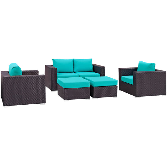 Modway - Convene 5 Piece Outdoor Patio Sofa Set - EEI-2158