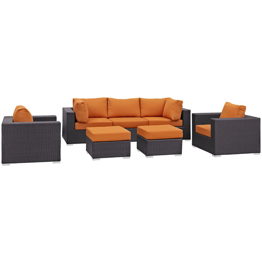 Modway - Convene 7 Piece Outdoor Patio Sectional Set - EEI-2200