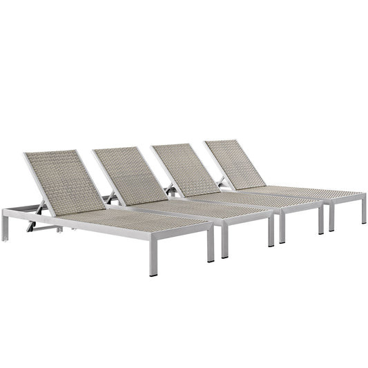 Modway - Shore Chaise Outdoor Patio Aluminum Set of 4 - EEI-2478